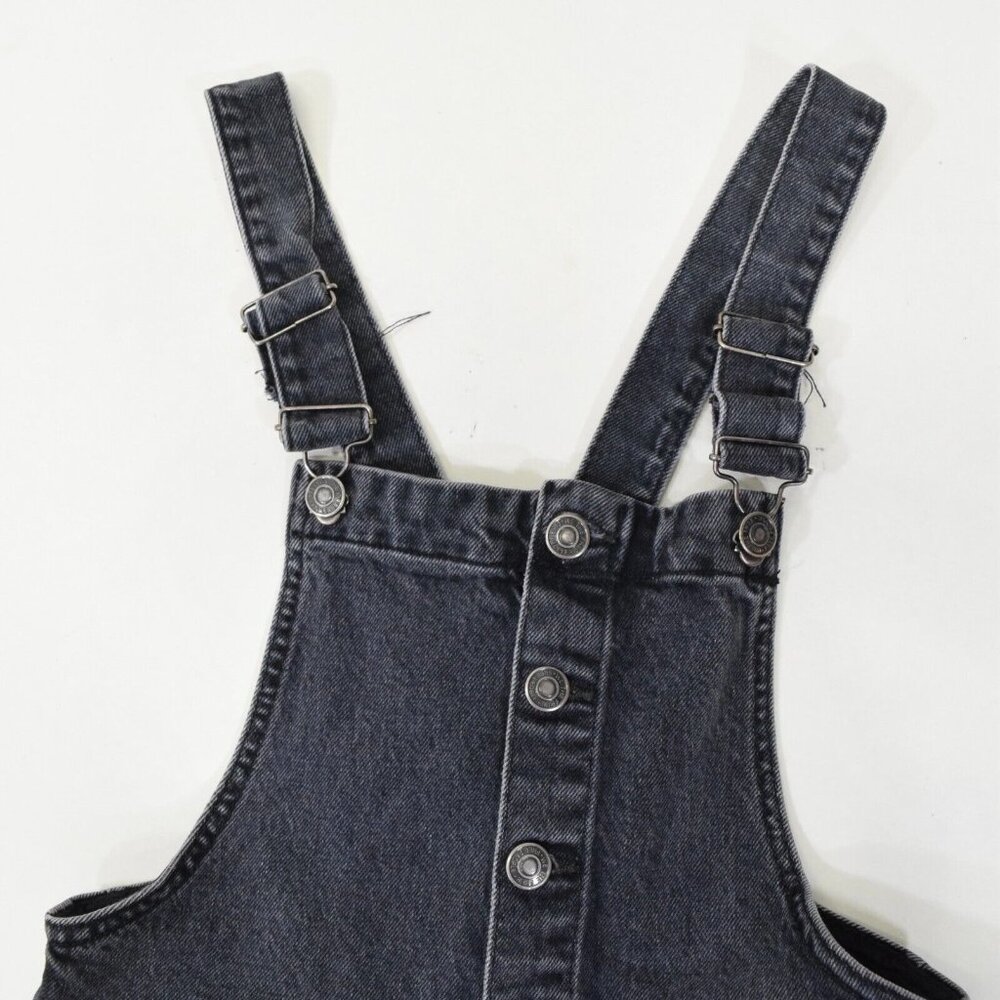 Free People Washed Black Stretch Denim Ankle Length Overalls - Picture 4 of 11